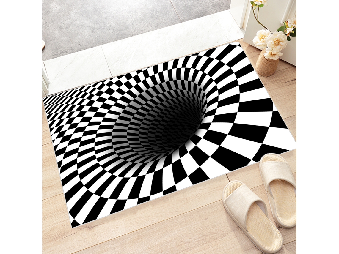 Tapete Geométrico Retangular Para Sala De Estar, Quarto E Mesa De Centro, Ilusão Visual 3d Estereoscópica, Esfera Estereoscópica, 50*80cm, Eoocoo