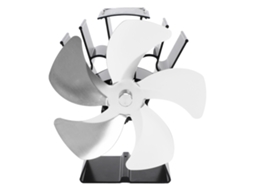 Ventilador de Estufa Madeira 5 Lâminas Lar Camping Prata