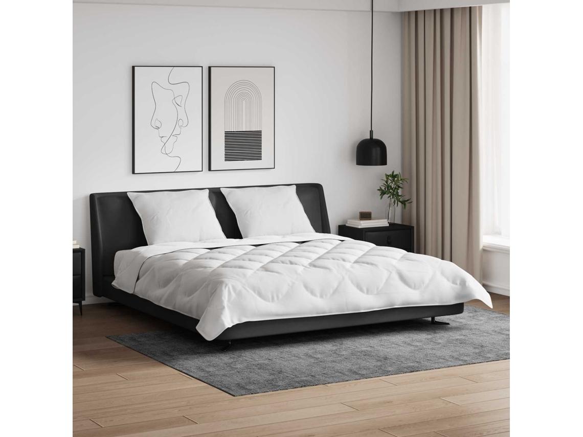 Vidaxl Duvet Com Travesseiros 3 Unid. Branco Microfibra