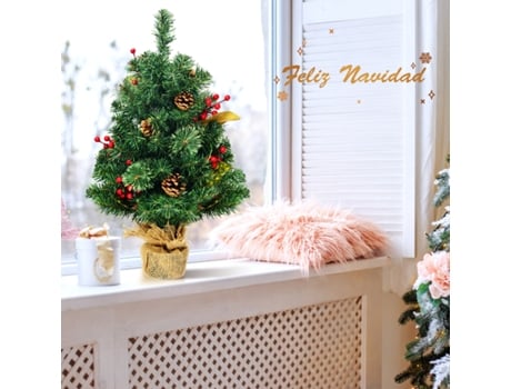 Árvore de Natal CTW Cimento Estável Base Interior Perfeita Mesas Linho Cinzento (60 cm)