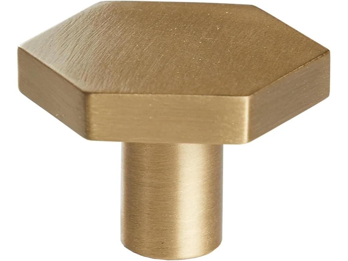 Puxadores E Maçanetas Hexagonais De Latão Dourado Para Armários Cozinha, Gavetas E Portas De Cômodas 20x31mm, 1 Peça