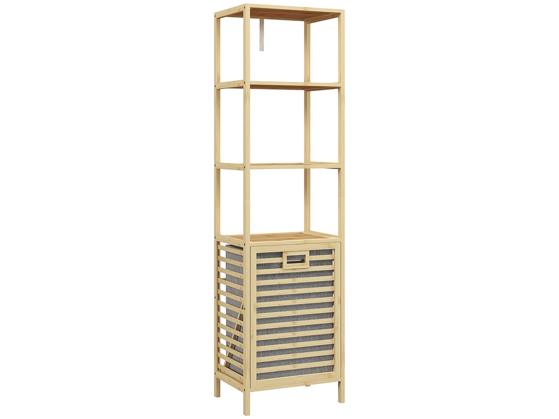 Estante de bambu com 3 prateleiras, 44x33x160 cm, natural S/MARCA