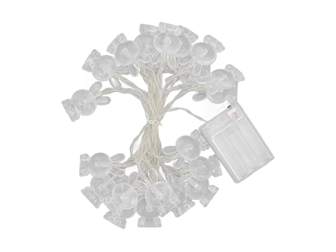 Rebe-luces Led De Cadena Impermeables Con Forma De Conejo Hueco 3d Para Decoración Navideña Y Hogar
