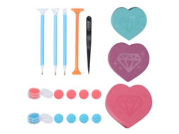 Kit De Ferramentas Para Pintura Com Strass: Pratos De Classificação De Pérolas, Pincéis E Acessórios Para Unhas E Artesanato Em Plástico Azul