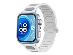 Bracelete para Huawei Watch Fit 4 / Fit 4 Pro / Fit 3 Silicone Magnético Formato Oval Branco e Cinza XIAOMOYU