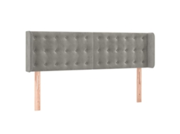 Cabeceira de Cama com Abas Veludo Cinzento Claro MAISON EXCLUSIVE (147x16x78 cm)