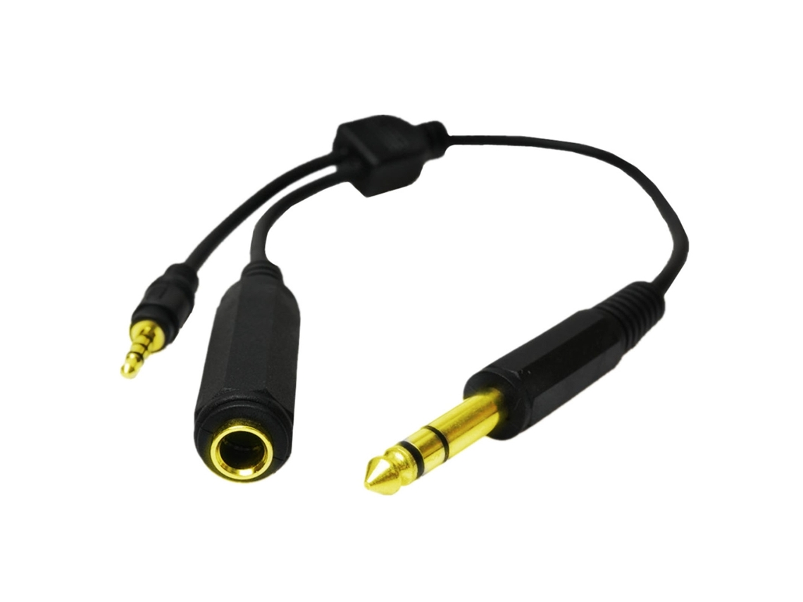 Cabo Adaptador de Áudio com Conector Macho 6,35 Mm para 3,5 + (fêmea 1/4") (y) AQUAFORGE