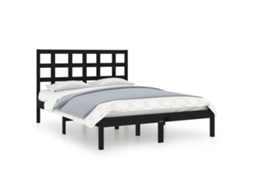 Bed Frame, Bed Frames Vidaxl Preto Madeira (140 X 190 Cm)