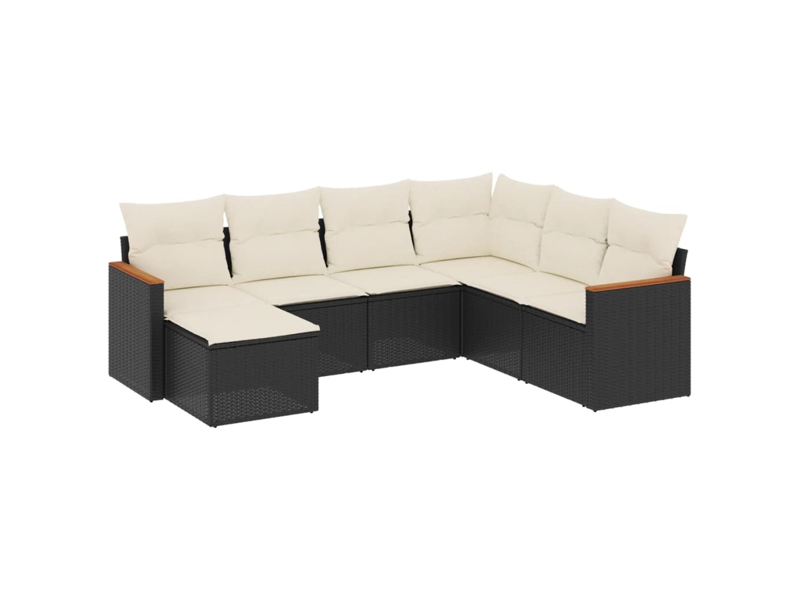 Garden Sofa Set, Garden Sofa Sets Vidaxl Preto Rattan / Vime (n/a)