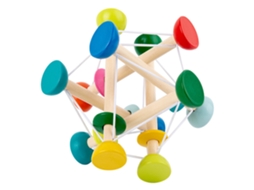 Walshlxq Bola Elástica Madeira Brinquedos para Bebês Bola Saltitante para Pegar Brinquedos de Percepção Inicial para Crianças