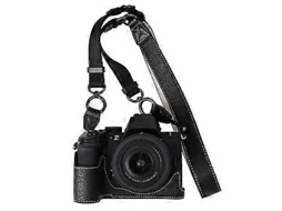 Meia Capa Para Câmera Nikon Z 50 Ii Com Textura De Lichia, Abertura Para Bateria E Alça De Ombro Brilvibera