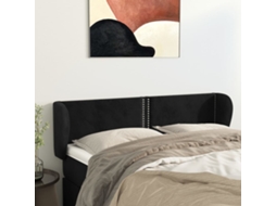 Vidaxl Cabeceira De Cama C/ Abas Veludo 147x23x78/88 Cm Preto