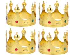 Conjunto De Coroa Para Fantasia De Rei (4 Peças) - Acessórios Para Fantasia De Festa