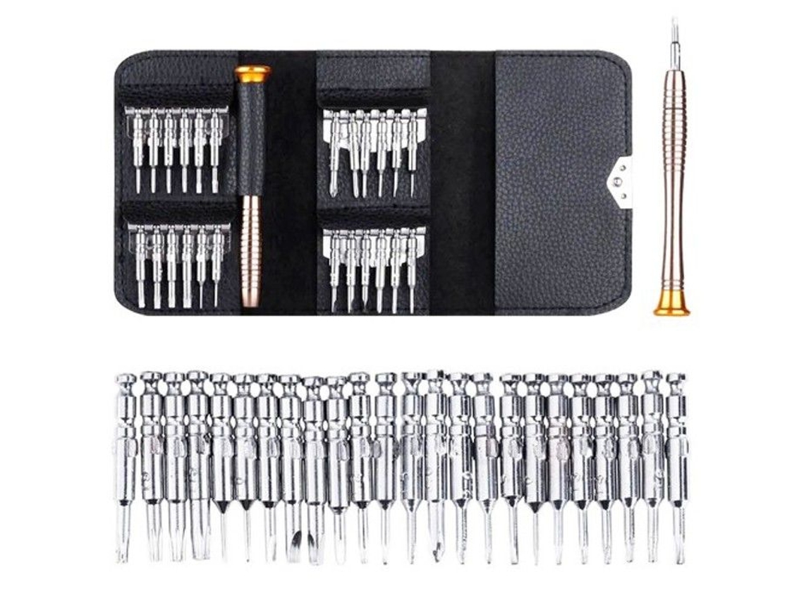 Conjunto De Ferramentas De Reparo De Chave De Fenda De Precisão 25 Em 1 Para Uso Múltiplo Com Bolsa De Mão