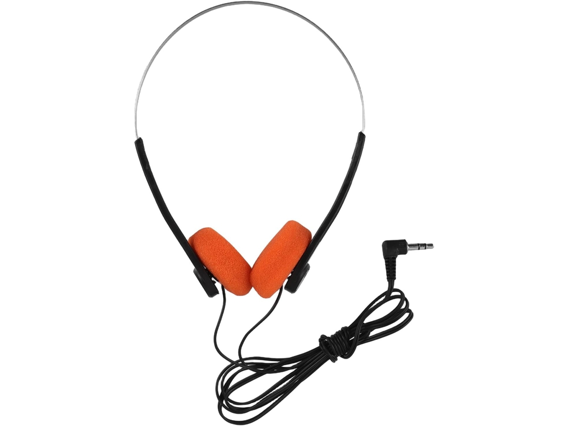 Fones de ouvido leves e retrô, com faixa de cabeça ajustável, ideais para estudantes.