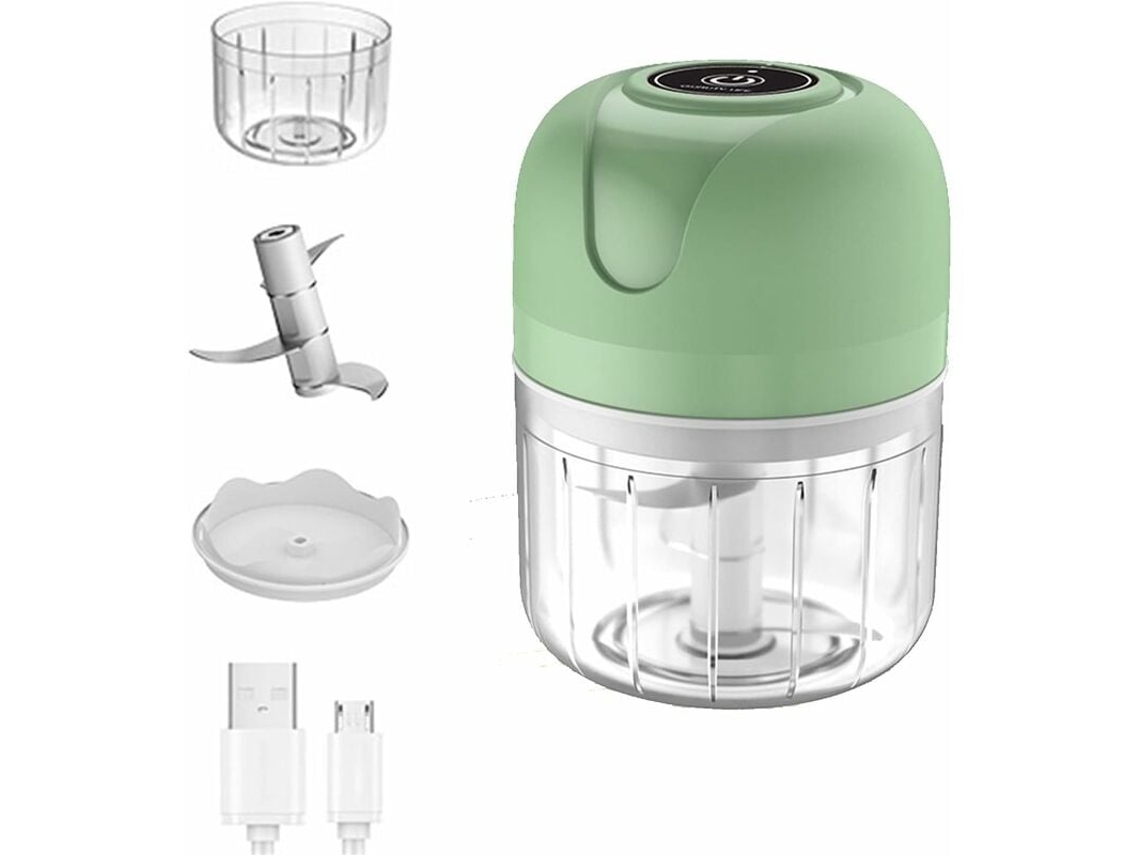 Mini Picador De Alho Elétrico Para Vegetais, Frutas, Carnes, Saladas, Comida De Bebê Ciano 250ml Aquaforge