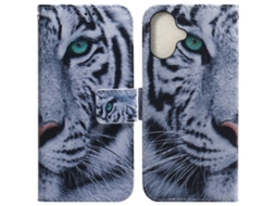 Capa Em Couro Pu Para Apple Iphone 16 - Tigre