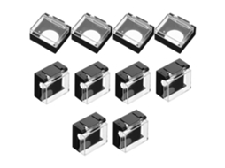 Embalagem com 10 camadas de plástico para proteção de botões de pressão de 16 mm.