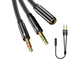 Adaptador De Áudio Estéreo 3, 5 Mm, Adaptador Divisor Em Y Para Fone De Ouvido E Microfone, 3, 5 Mm Fêmea Para 2 Conectores Macho De 3, 5 Mm