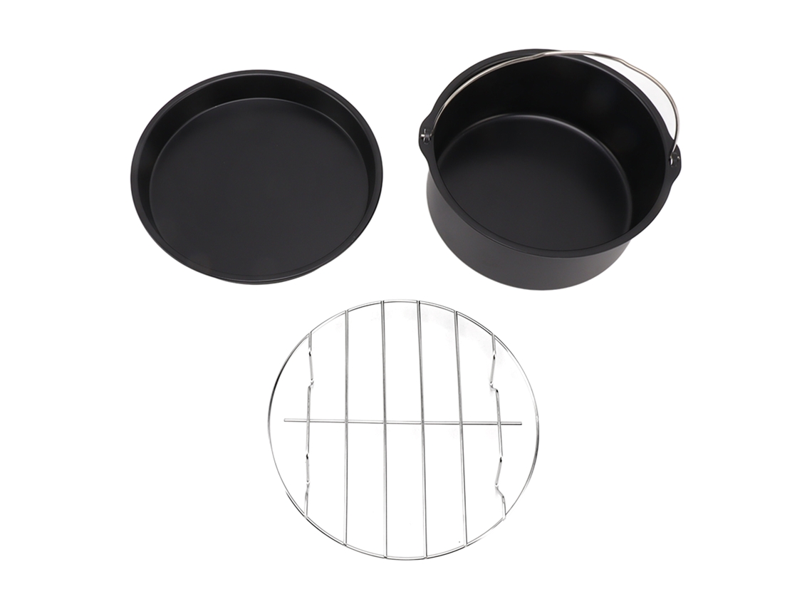 Primerox Acessórios para Frigideira Inox com Barril de Bolo e Pizza 7in