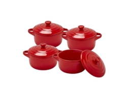 4 Panelas Pequenas Vermelho (Cerâmica) NORTHIX