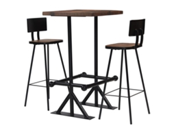 Vidaxl Conjunto De Bar 3 Pcs Madeira Recuperada Maciça
