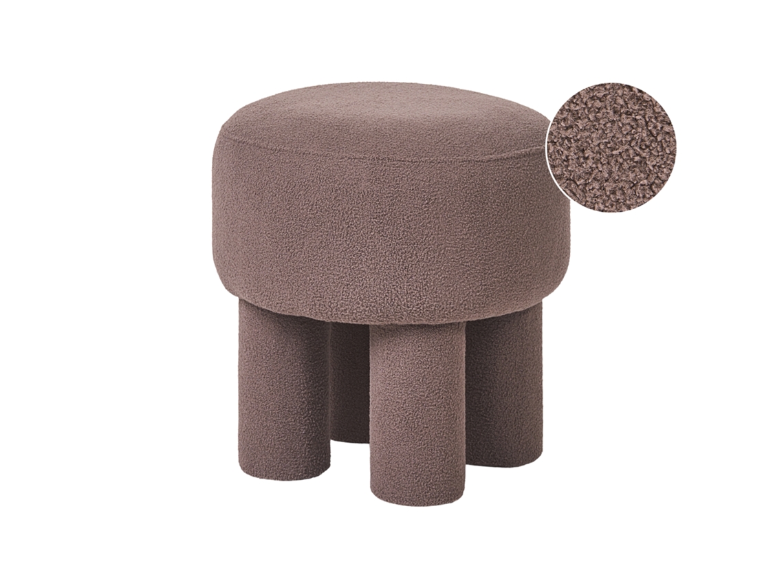 Taburete Beliani Canby De Bouclé Marrón 43x43x38
