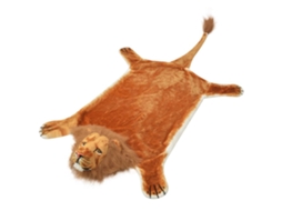 vidaXL Tapete leão de pelúcia 205 cm castanho