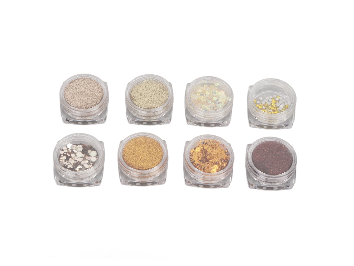 8 Peças Strass De Arte De Unhas Super Finas Brilhantes Diy Glitter Colorido Para Casa E Salão De Unhas