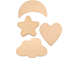 Shineofi Puxadores De Madeira Para Móveis, Conjunto De 4 Peças, Com Desenhos De Coração E Nuvem, Para Gavetas E Armários
