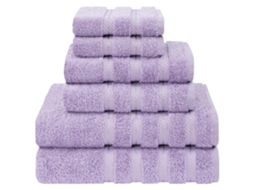 Conjunto De 6 Toalhas De Algodão Macias Digitallab Roxo Claro