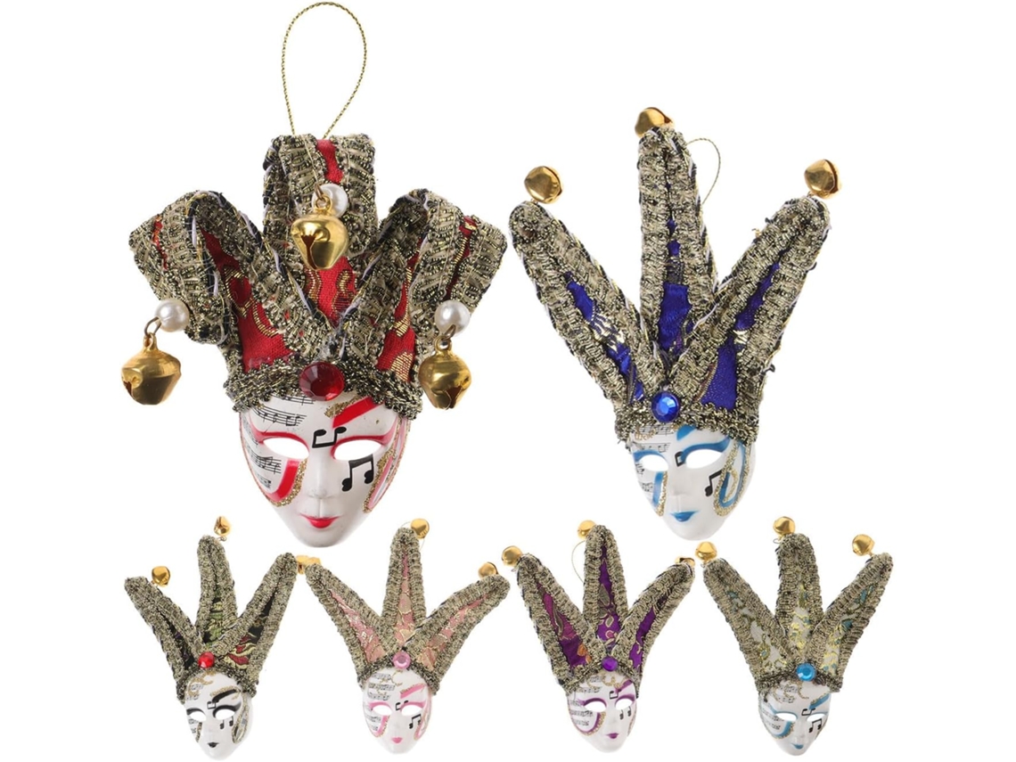 Lifkome Conjunto De 6 Ímãs Geladeira Em Formato Máscara Festiva, Pp E Tecido