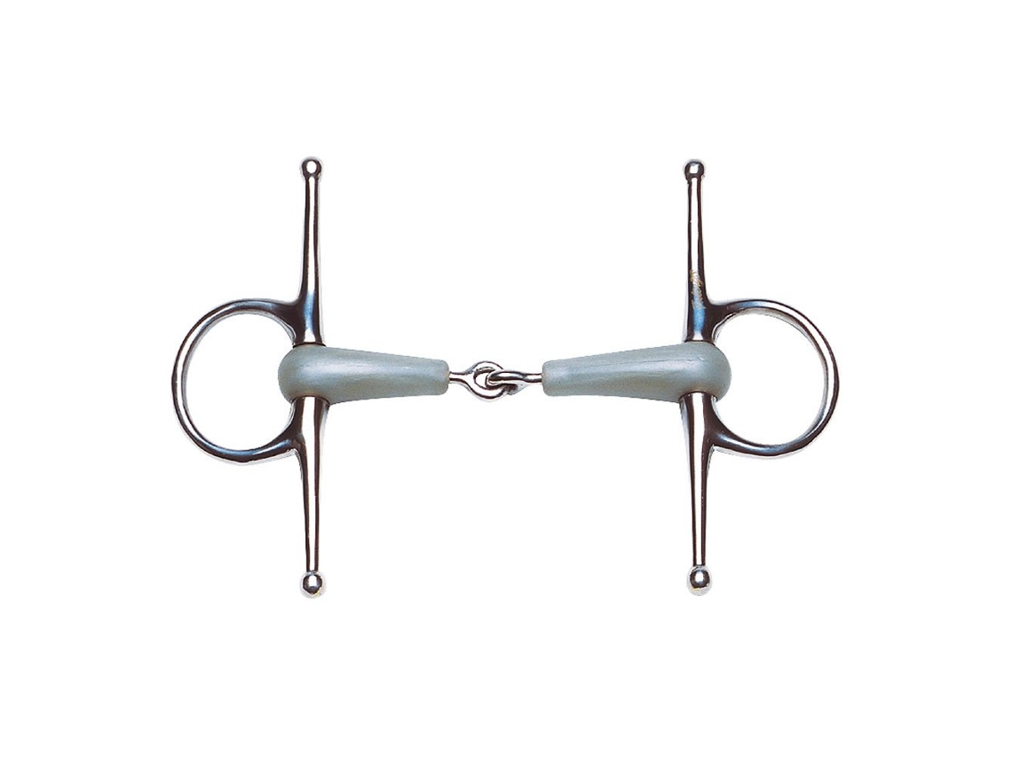 Snaffle de Bochecha Inteira Dividida Flexi Prateado 145 Mmfeeling