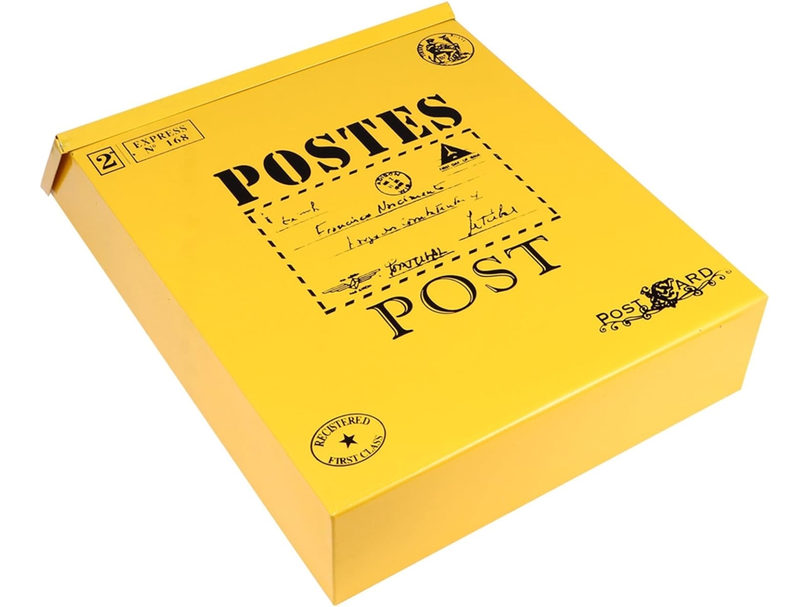 2 Caixas De Correio Decorativas Em Metal Amarelo, Ganchos Resistentes À Ferrugem, Ornamento Delicado