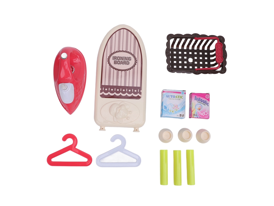 Primerox conjunto de Tábua de Passar Roupa Brinquedo com Funcionalidade Elétrica para Crianças