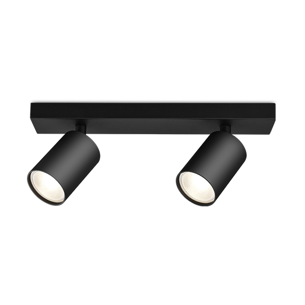 Lâmpada de Teto 2 Beta-W2 Alu Gu10 2X35W Spotings Pretos BRAYTRON