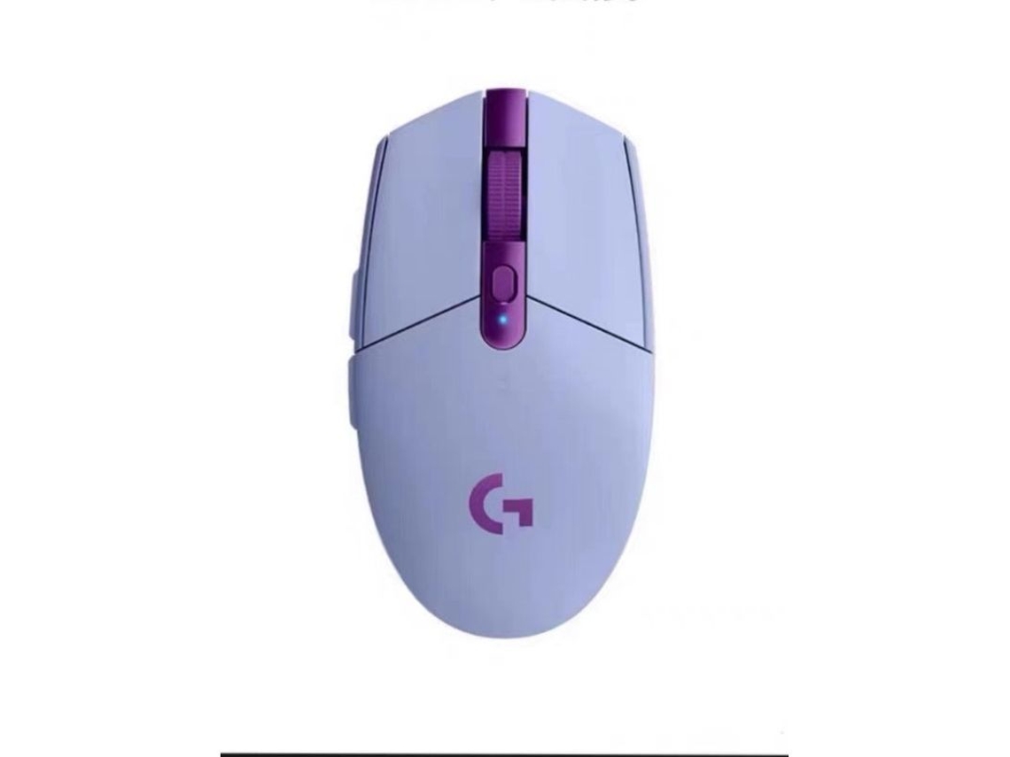 Rato Gamer Sem Fio YURU, sensor Hero 12K, 12000 DPI, leve, 6 botões, 250h bateria, roxo