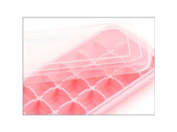 Forma De Gelo Quadrada Mini De Silicone Com Tampa 24 Cubos Para Casa Material Seguro E Durável