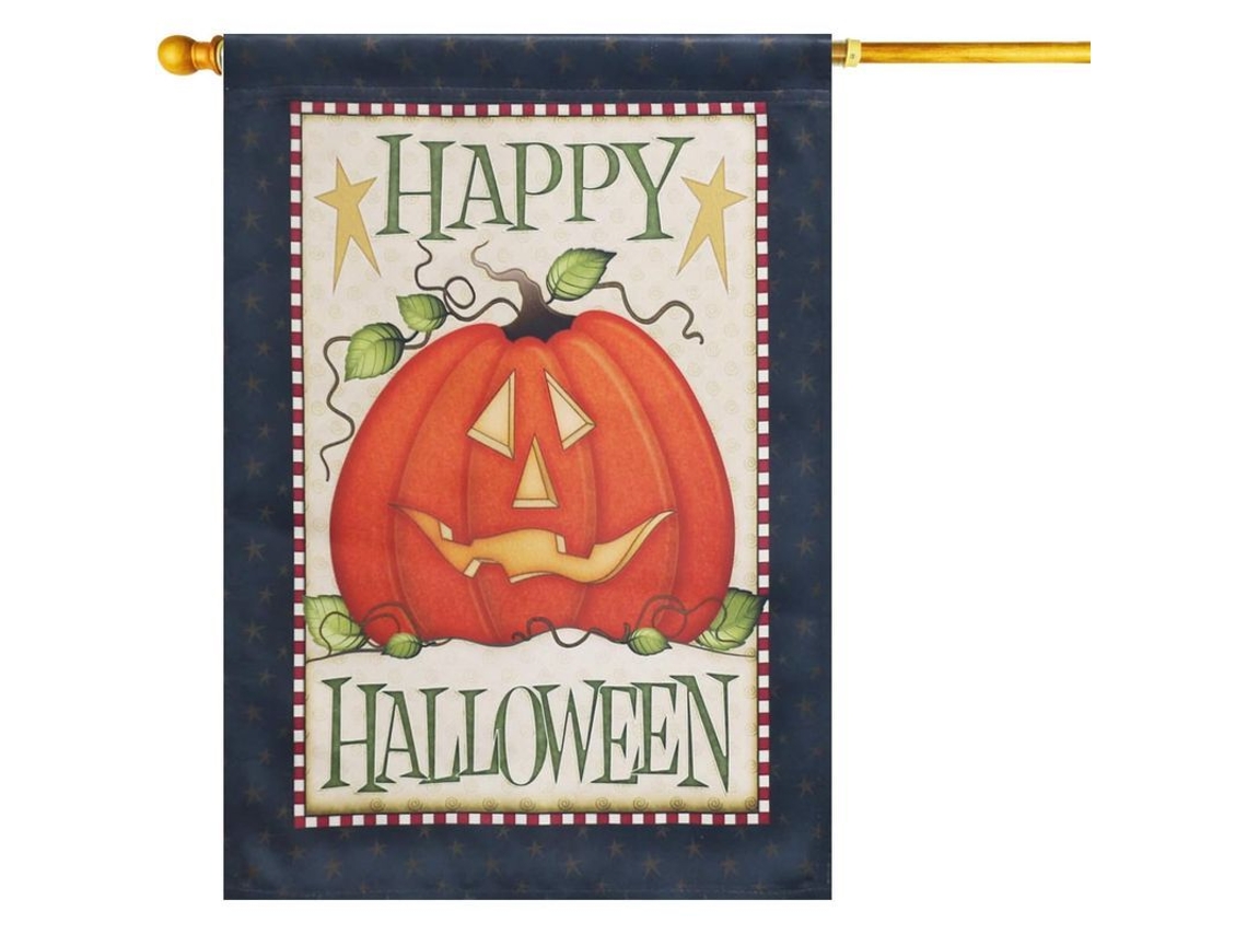 bandeira de Jardim Casa de Halloween Feliz Abóbora Duas Faces