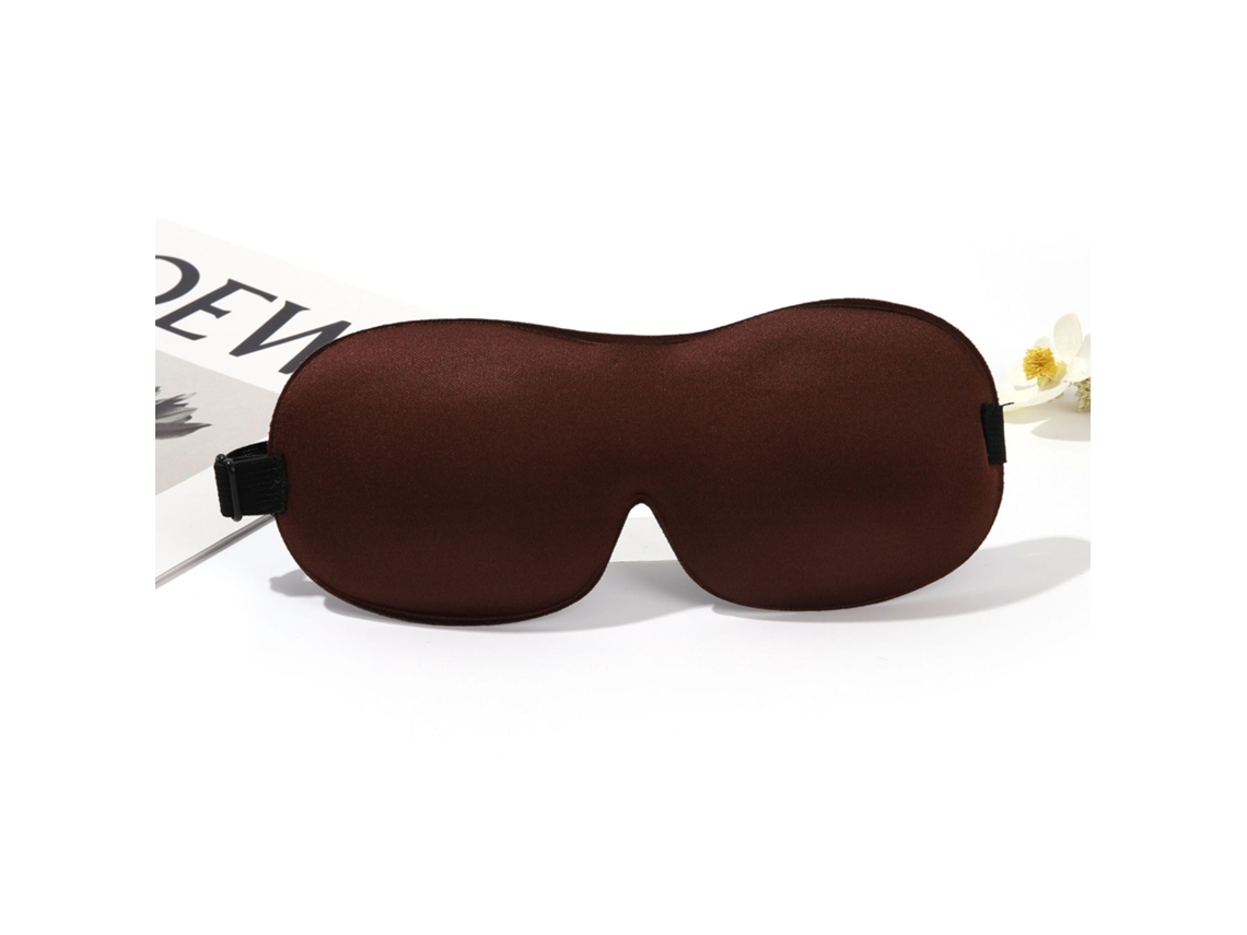 Máscara De Dormir 3d Macia E Opaca, Unissexo, Com Velcro Ajustável, Ideal Para Viagens E Relaxamento. Marrom Hexinyigjly