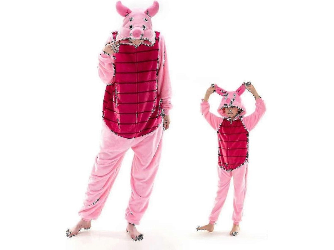 Pijama Entero Unisex Adulto Niño Flannel Animal Disfraz Halloween Pijama Hogar S-xl 85-125 Xl Cochinito