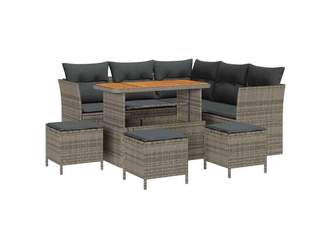 Maison Exclusive - Conjunto De Sofá De Jardim Com Almofada 9 Pcs Cinzeto