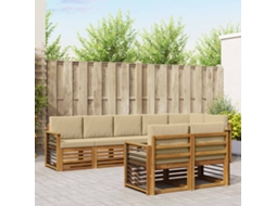 Vidaxl Conjunto De Sofás Para Exterior 8 Unid. Natural E Bege