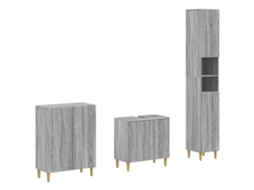 Vidaxl Conjunto De Armários Para Banheiro Com 3 Peças Delft