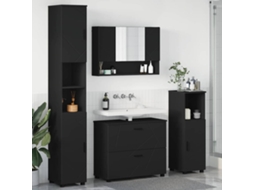 Vidaxl Conjunto De Móveis Para Banheiro 4 Unid. Preto 35 X 30 X 192 Cm