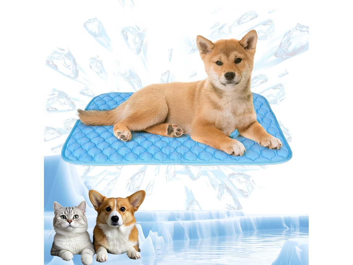 Tapete Refrescante, com Gel, para Cães e Gatos, Autorefrescante, 70x55 Cm, Azul AQUAFORGE