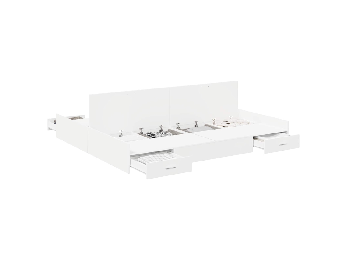 Estrado de Cama com Arrumação e Cabeceira Branco 200x200 cm MAISON EXCLUSIVE
