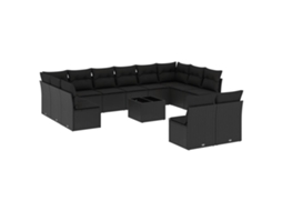 Garden Sofa Set, Garden Sofa Sets Vidaxl Preto Rattan / Vime (n/a)