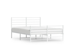 Estrutura de Cama com Cabeceira e Pés Metal Branco MAISON EXCLUSIVE 140x190 cm