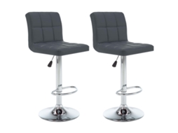 Vidaxl Bancos De Bar 2 Pcs Couro Artificial Cinzento